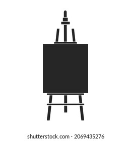 Easel vector black icon. Vector illustration easel on white background. Isolated black illustration icon of canvas on stand .