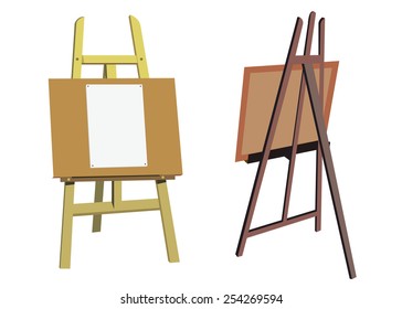easel vector canvas artist art board wood