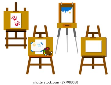 easel vector canvas artist art board wood