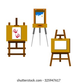 easel vector canvas artist art board wood