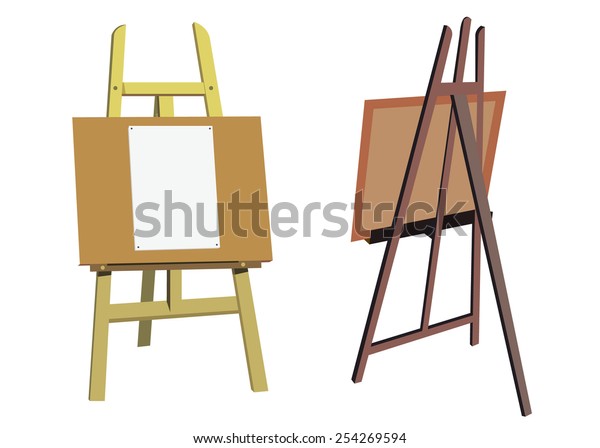 Easel Vector Canvas Artist Art Board Stock Vector (Royalty Free) 254269594