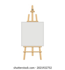Easel vector cartoon icon. Vector illustration easel on white background. Isolated cartoon illustration icon of canvas on stand .