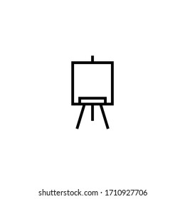 Easel vector icon in linear, outline icon isolated on white background