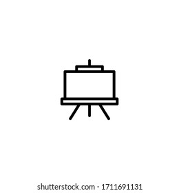 Easel vector icon in linear, outline icon isolated on white background