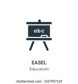 Easel vector icon on white background. Flat vector easel icon symbol sign from modern education collection for mobile concept and web apps design.