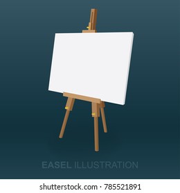 Easel vector illustration.
Side view isolated easel.