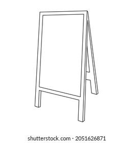 Easel vector outline icon. Vector illustration easel on white background. Isolated outline illustration icon of canvas on stand .