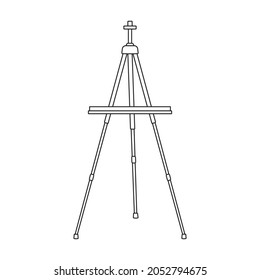 Easel vector outline icon. Vector illustration easel on white background. Isolated outline illustration icon of canvas on stand .