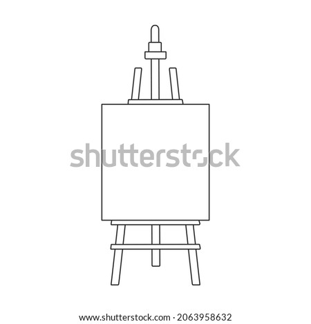 Easel vector outline icon. Vector illustration easel on white background. Isolated outline illustration icon of canvas on stand .