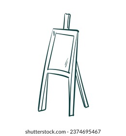 easel vector sketch simple doodle hand drawn line illustration isolated abstract sign symbol clip art