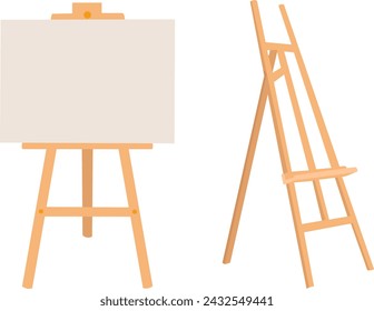 easels in flat style, on white background vector