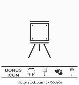 Easels icon flat. Black pictogram on white background. Vector illustration symbol and bonus button