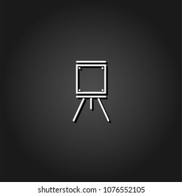 Easels icon flat. Simple White pictogram on black background with shadow. Vector illustration symbol