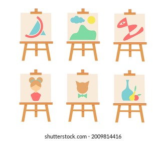 Comidas con estilos de pintura. Ilustración vectorial.