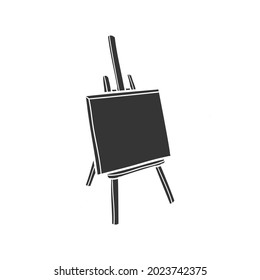 Easer Oil Painting Icon Silhouette Illustration. Artistic Paint Canvas Vector Graphic Pictogram Symbol Clip Art. Doodle Sketch Black Sign.