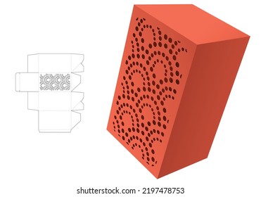 Easily box with stenciled dot pattern die cut template and 3D mockup