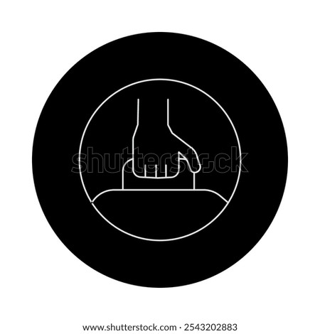Easily Carriable Icon – Hand Holding Handle, Representing Portability, Convenience, and Lightweight Design