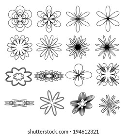 Easily customizable set of stylized flowers.The template is suitable for coloring 