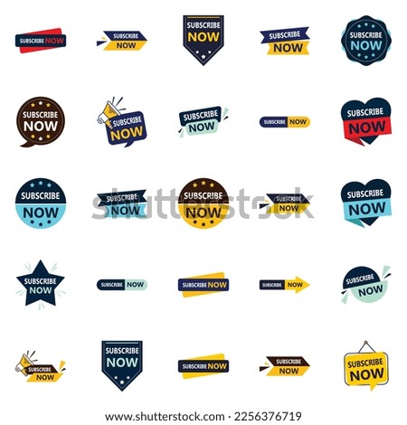 Easily Customizable Subscribe Now 25 Vector Banners for Flexible Design Solutions