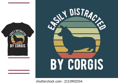 Easily distracted by corgis t shirt 