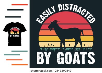 Facilmente distraído por cabras t design camisa