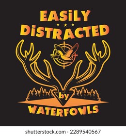 easily distracted by waterfowls t shirt design