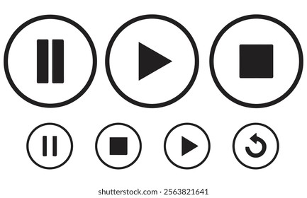 Easily editable icon. Play button. Video audio player button vector illustration EPS 10