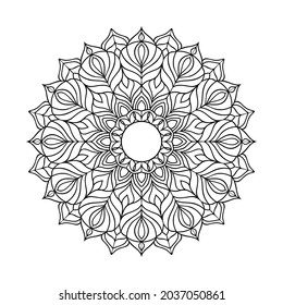 Easily editable and resizable coloring mandala background