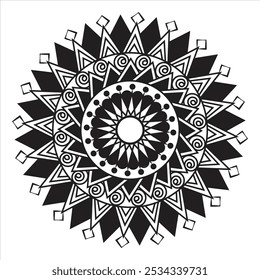 Easily editable and resizable floral mandala background