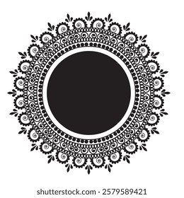 Easily editable and resizable floral mandala background