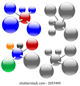 Easily edited , clean, isolated abstract molecules, or sets of networks & nodes.