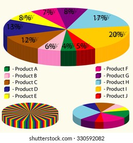 Easily and fully editable infographic tools, it consists of hundred sectors, one sector = 1%, you can simply group the sector and change their color depending on your needs, vector
