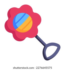 Easily scalable flat icon of a rattle 