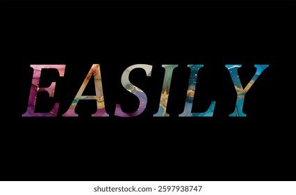 Easily Text Effect Design Black Background