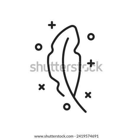 easiness or lightness icon with thin line feather. linear trend graphic logotype design and abstract element isolated on white. concept of beauty label or abstract emblem and easy decoration for birdy