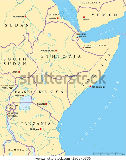 Vector De Stock Libre De Regalias Sobre Mapa Politico De Africa Oriental