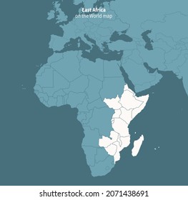 East Africa vector map.
world map by region.