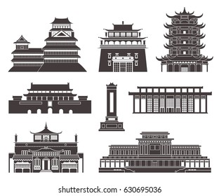  East Asia. Architecture. Isolated buildings from Asia