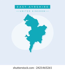 East Ayrshire (United Kingdom, Scotland, Local government in Scotland) map vector illustration, scribble sketch East Ayrshire map
