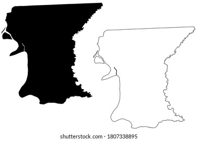 East Baton Rouge County, Louisiana (U.S. County, United States Of America, USA, U.S., US) Map Vector Illustration, Scribble Sketch East Baton Rouge Parish Map