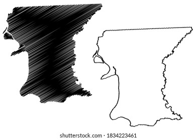 East Baton Rouge County, Louisiana (U.S. County, United States Of America, USA, U.S., US) Map Vector Illustration, Scribble Sketch East Baton Rouge Parish Map