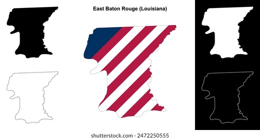 East Baton Rouge Parish (Louisiana) outline map set