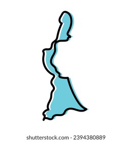 East Berbice-Corentyne state map of Guyana country.