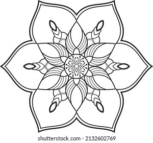 Mandala de patrón circular oriental. Página de coloreado para adultos. Diseño turco, islámico, oriental, griego e indio.