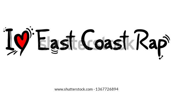 East Coast Rap Love Music Stock Vector Royalty Free