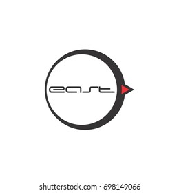 East Direction of the compass logo design vector