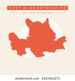 East Dunbartonshire (United Kingdom, Scotland, Local government in Scotland) map vector illustration, scribble sketch East Dunbartonshire map