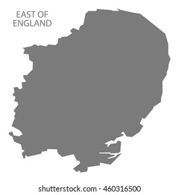 East of England map grey
