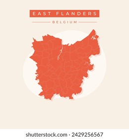 East Flanders - map of the region of the country Belgium