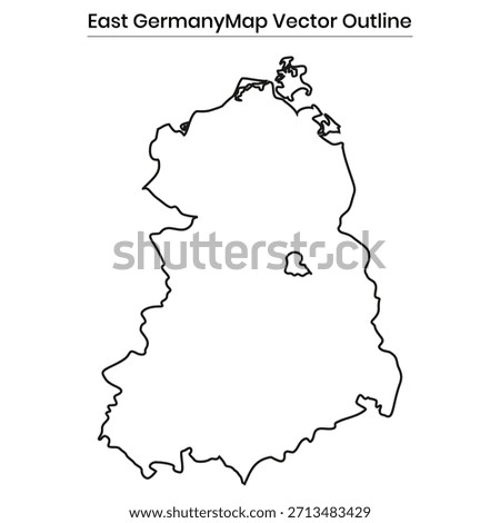 East Germany Map Vector Outline